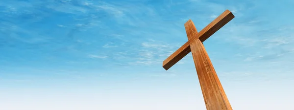 Conceptual wood cross — Stock Photo, Image