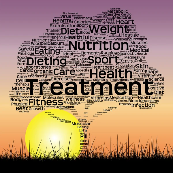 Health text word cloud as tree — Stock Photo, Image