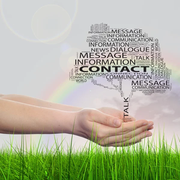 Contact word cloud — Stock Photo, Image