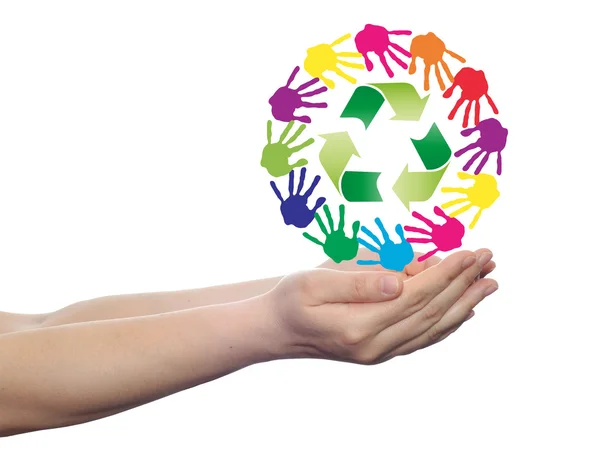 Grünes Recycling-Symbol — Stockfoto