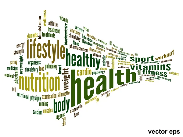 Konzeptionelle Gesundheitswortwolke — Stockvektor