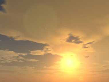 bulutlar ve güneş ile gündoğumu