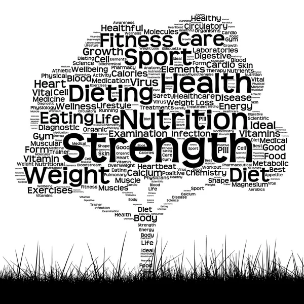 Black health text word cloud — Stock Photo, Image