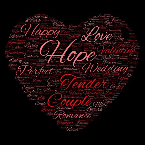 Valentine's Day wordcloud text — Stock Photo, Image