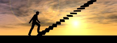 merdiven üzerinde erkek iş adamı