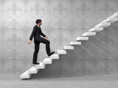 merdivene tırmanan işadamı