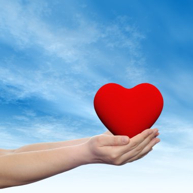 Kırmızı soyut kalp işareti 