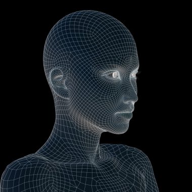  Tel kafes genç kadın yüzü 