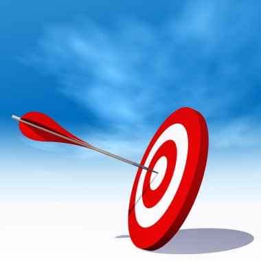 hedef kurulu bir ok ile