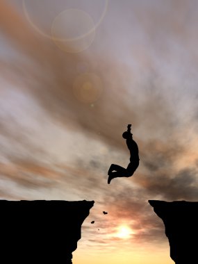 genç işadamı atlama 