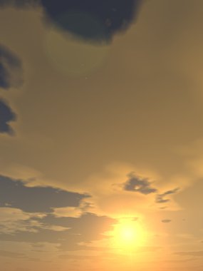 bulutlar ve güneş ile gündoğumu