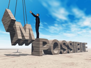 imkansız metnin üzerinde duran iş adamı