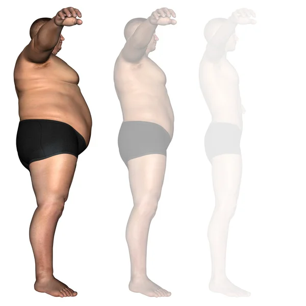 Sobrepeso vs hombre delgado — Foto de Stock