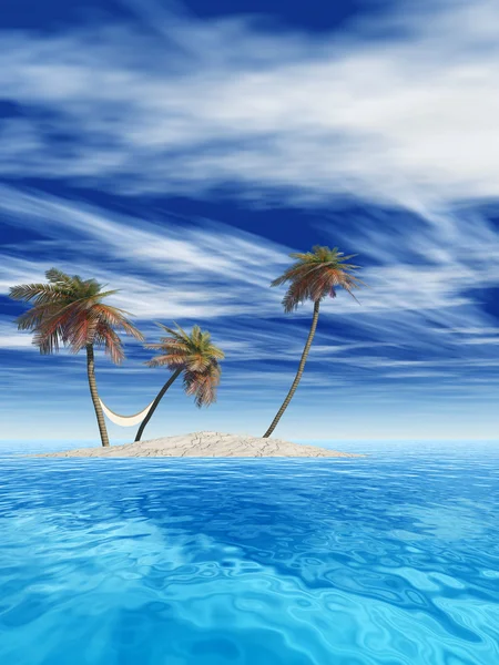 Island with palm trees — Stock Photo, Image