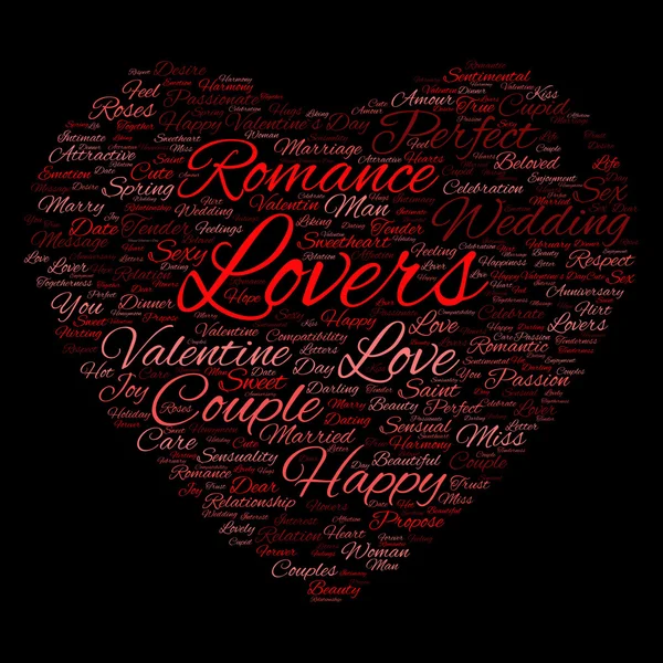 San Valentín wordcloud texto — Foto de Stock