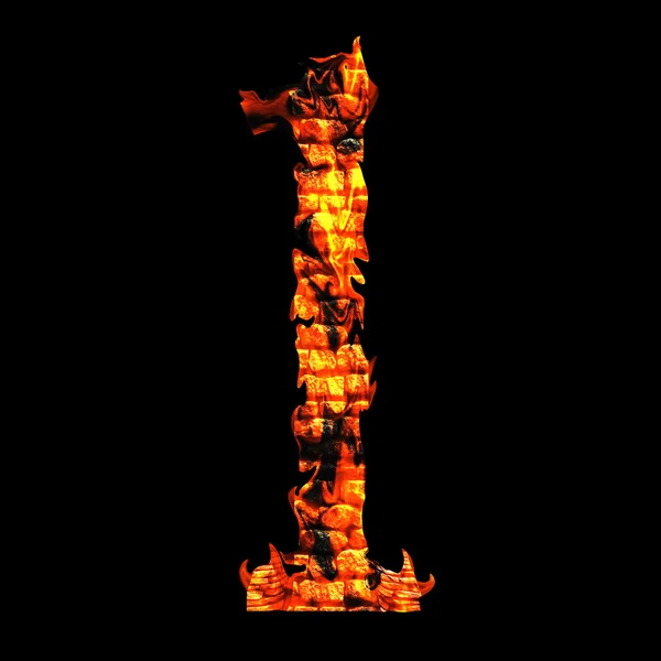 Yanan ateşi yazı tipi — Stok fotoğraf