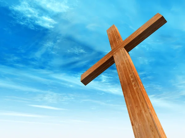 Conceptual wood cross — Stock Photo, Image