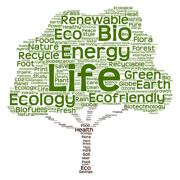 Testo di ecologia come wordcloud — Foto Stock