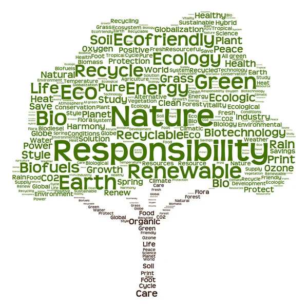 Texto de ecologia como wordcloud — Fotografia de Stock