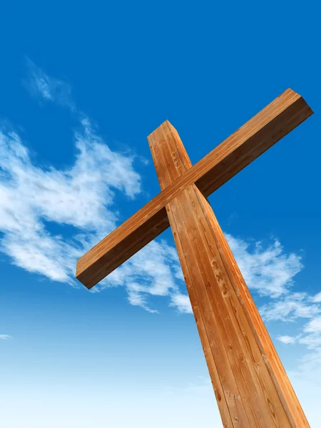 Conceptuele houten kruis — Stockfoto