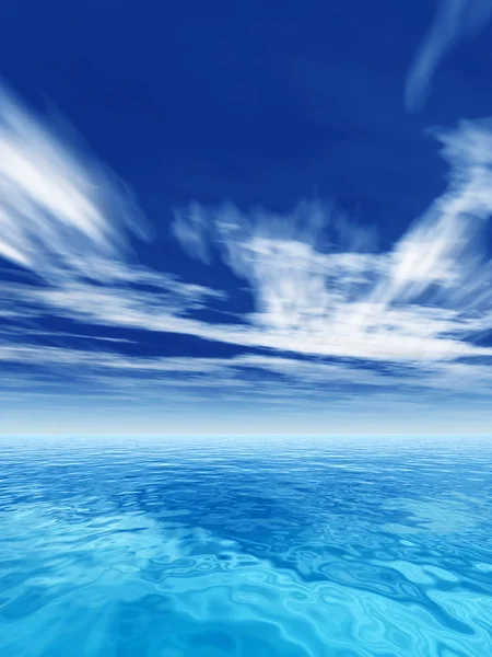 Fale i niebo cloudscape — Zdjęcie stockowe