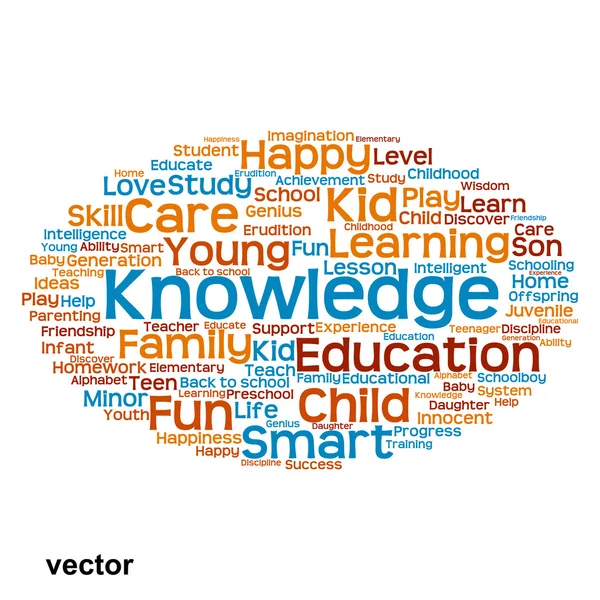 Utbildning word cloud isolerade — Stock vektor