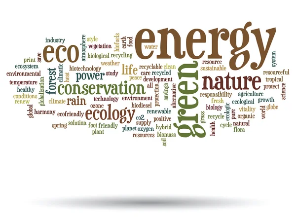 Palabra ecología nube aislada — Archivo Imágenes Vectoriales