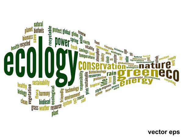 Ecología palabra nube — Vector de stock