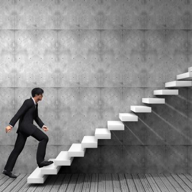 merdivene tırmanan işadamı
