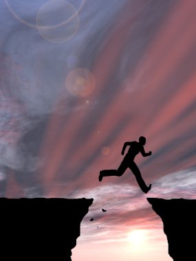 genç işadamı atlama 