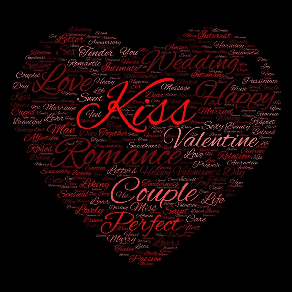 Día de San Valentín wordcloud — Foto de Stock