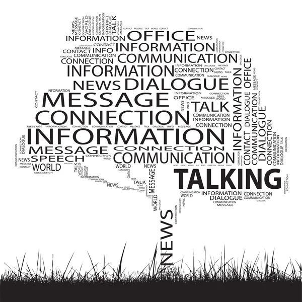 Contact tree and grass word cloud — Stock Photo, Image