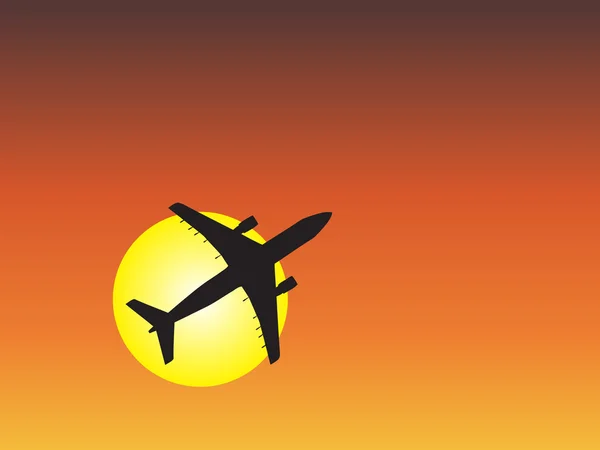Flygplan silhouette flyger — Stockfoto