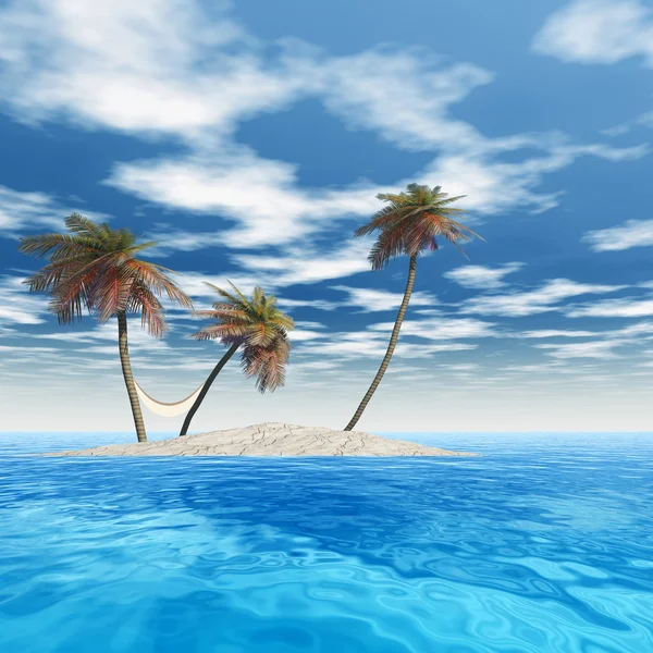 Island with palm trees — Stock Photo, Image