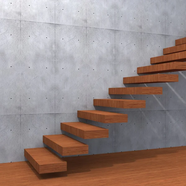 Escada de madeira marrom — Fotografia de Stock