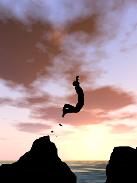  businessman silhouette jumping
