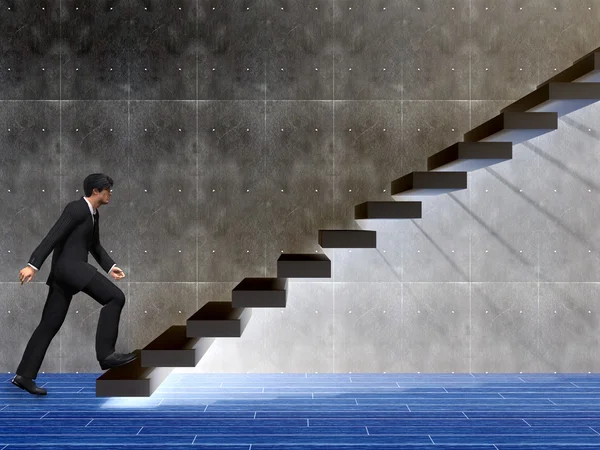 Podnikatel šplhání po schodech — Stock fotografie