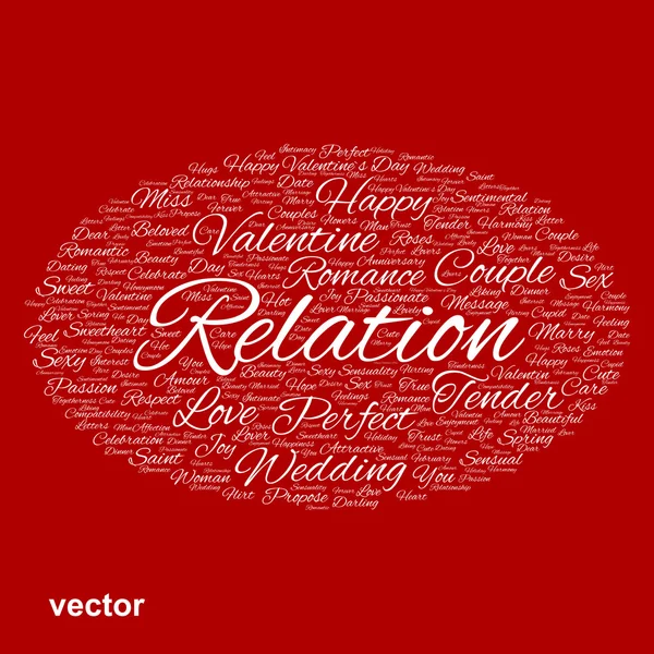 Valentine word cloud — Stockvector