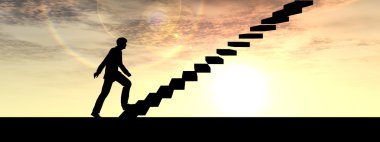 merdiven üzerinde erkek iş adamı