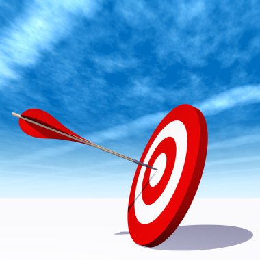 hedef kurulu bir ok ile