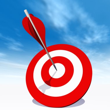 hedef kurulu bir ok ile