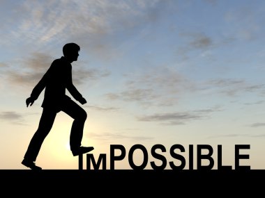 imkansız metnin üzerinde adım işadamı 