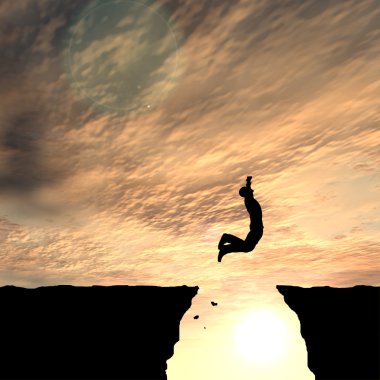 genç işadamı atlama 