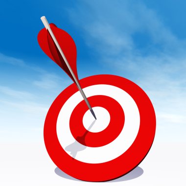 hedef kurulu bir ok ile