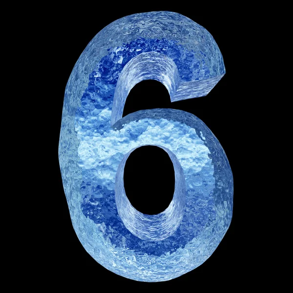 Blue number six — Stock Photo, Image