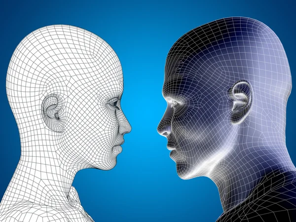 Male and female heads — Stock Photo, Image