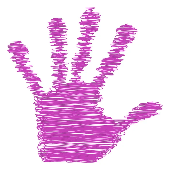 Painted  hand shape round — Stock Photo, Image