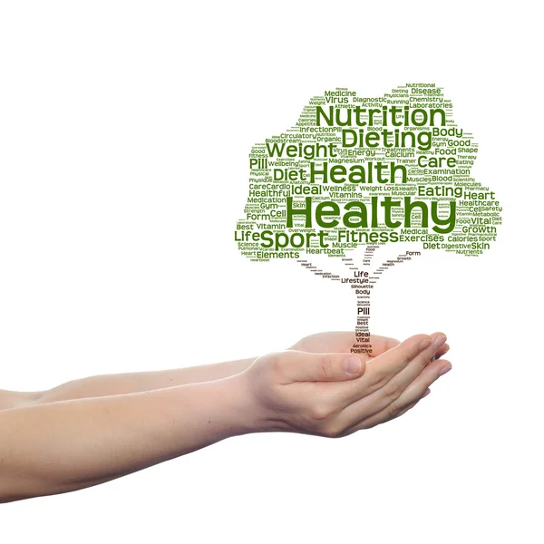 Green health text word cloud — Stock Photo, Image