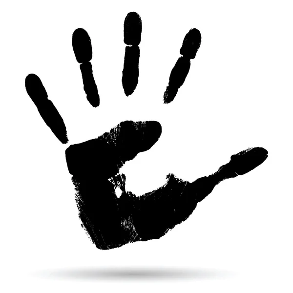 Zwarte verf menselijke hand — Stockfoto