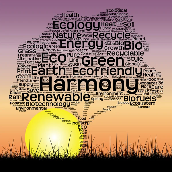 Black ecology text word cloud — Stock Photo, Image